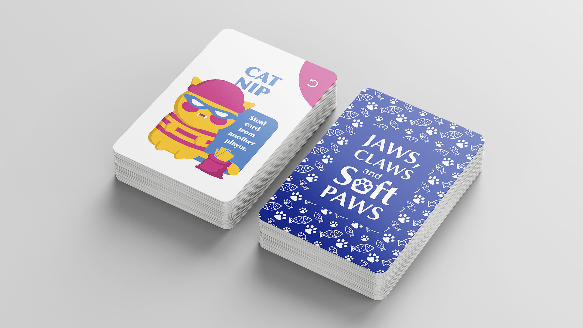 Two-pile deck with front and back card display.